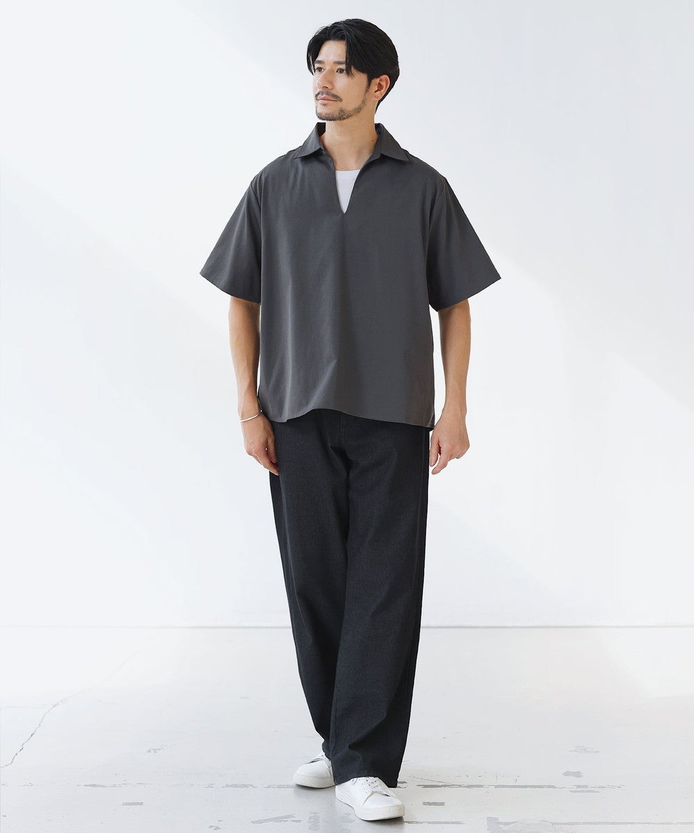 Subware 半袖スキッパーシャツ XL ブラック/グレー サブウエア 半袖スキッパープルオーバーシャツ | 【公式】SPU スプ公式通販