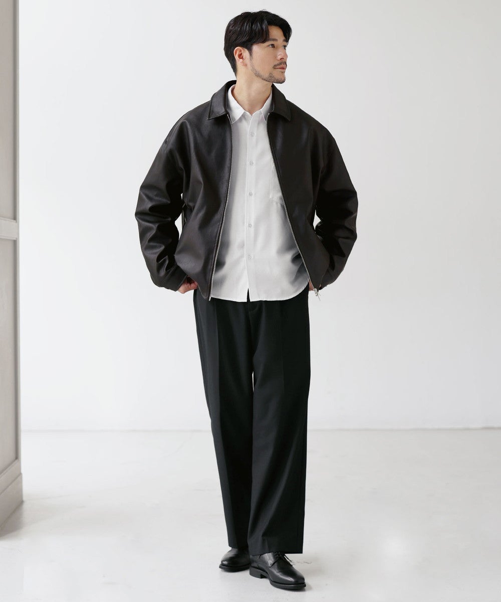 Essential Synthetic Leather Balloon Silhouette Zip Jacket | 【公式