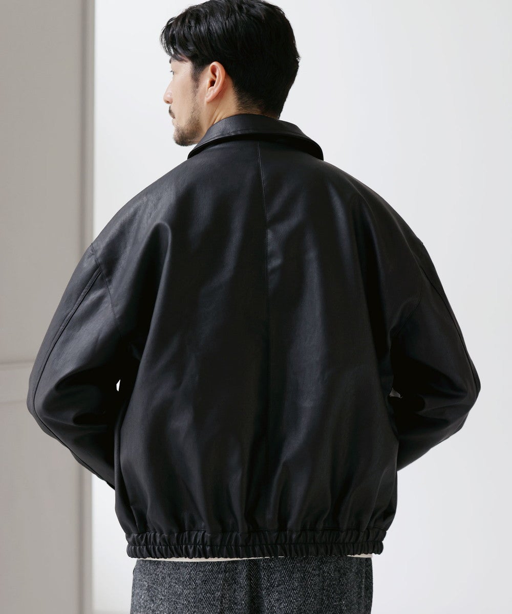 Essential Synthetic Leather Balloon Silhouette Zip Jacket | 【公式