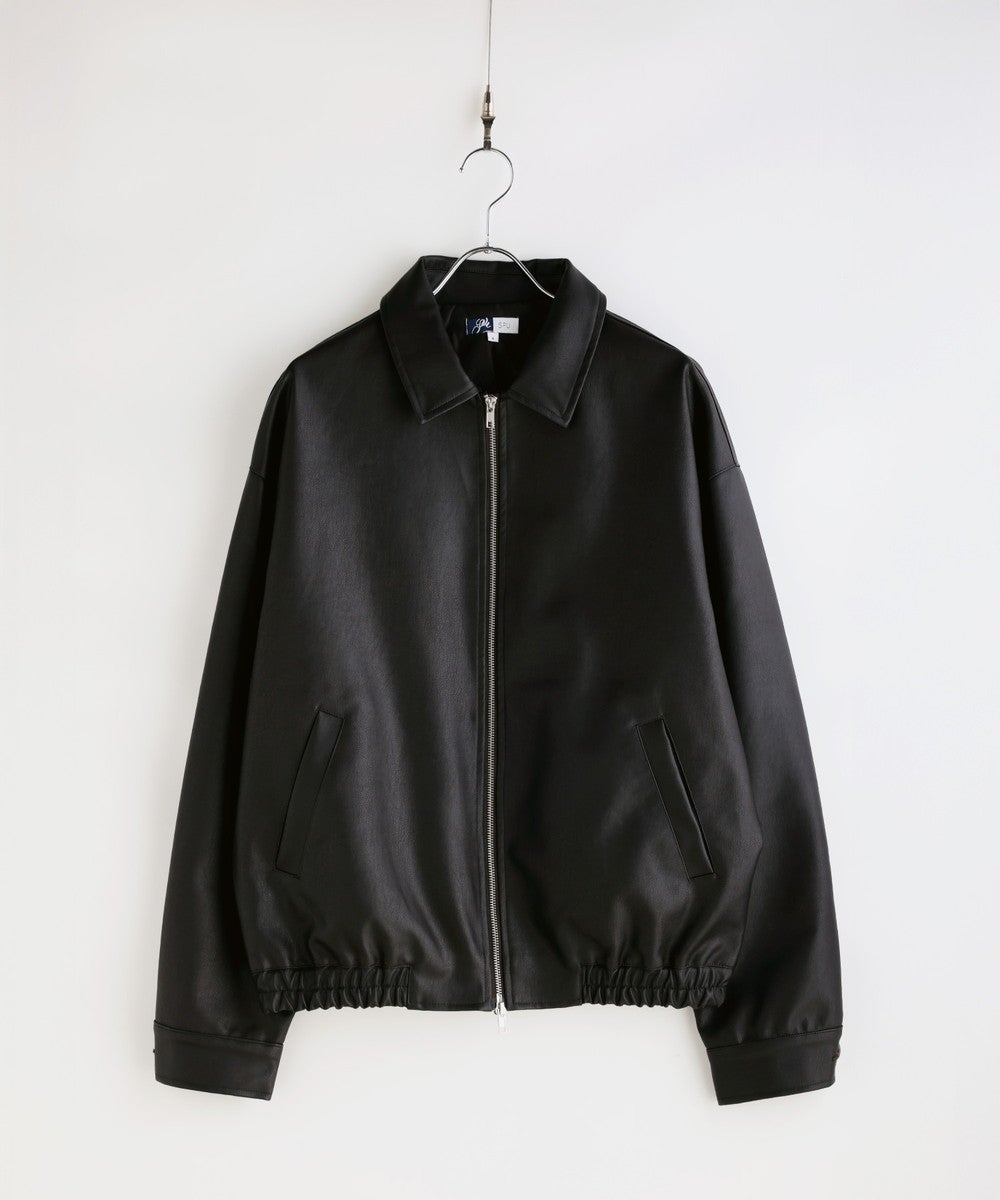 Essential Synthetic Leather Balloon Silhouette Zip Jacket | 【公式