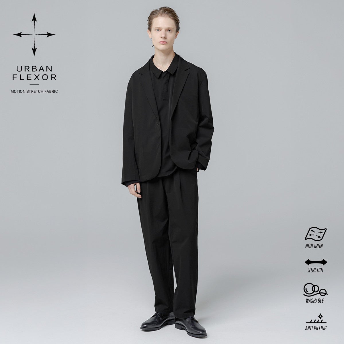 セットアップ 2点セット】多機能素材ナイロン【URBAN FLEXOR】【防しわ