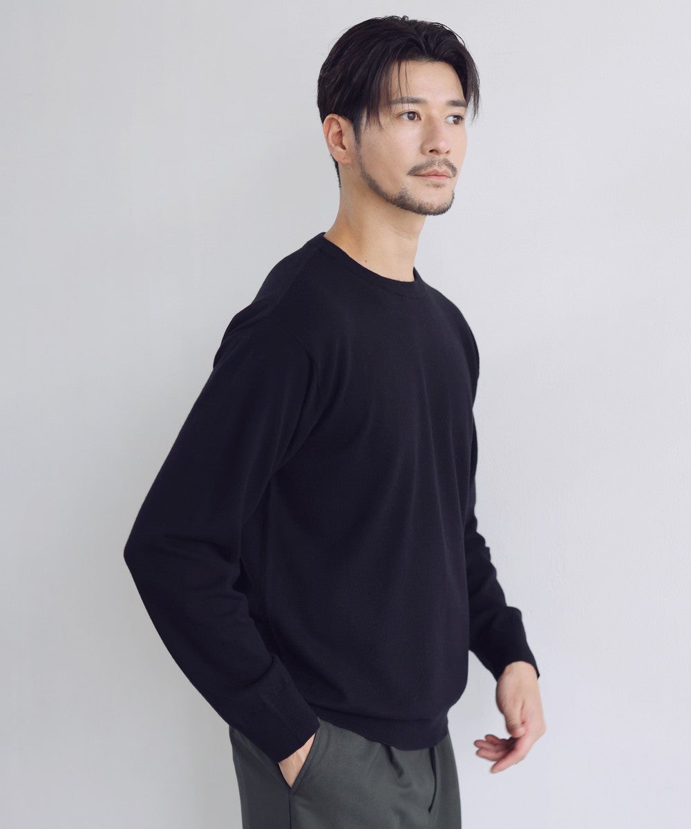 〓予約販売・10月上旬頃発送予定〓 カシミヤ混ハイゲージクルーネック