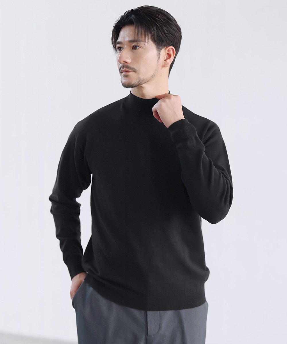 〓予約販売・10月上旬頃発送予定〓 カシミヤ混ハイゲージモックネック