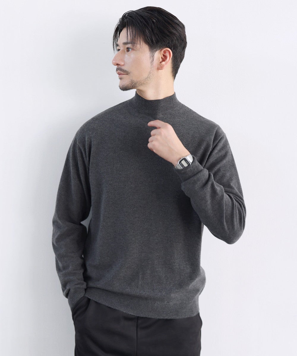 〓予約販売・10月上旬頃発送予定〓 カシミヤ混ハイゲージモックネック